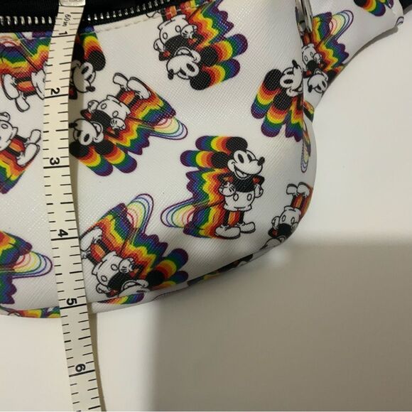 Loungefly Disney Mickey with rainbow dropshadow print faux textured Hip Pack - Picture 14 of 14